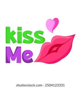 A beauty design sticker of kiss

