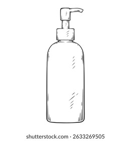 beleza distribuidor bomba garrafa linha arte mão desenhar ilustração