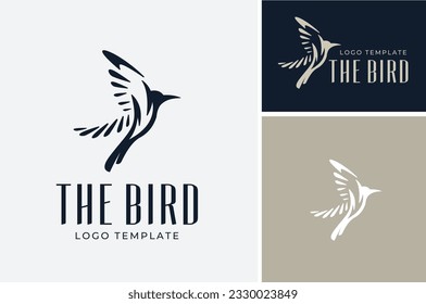 Beauty dove pigeon gull canary Sparrow mockingbird hummingbird Flapping Flying Bird Silhouette Logo Design