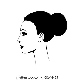 Beauty. Drawing simple lines. Profile. Minimalism.