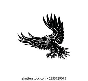 Beauty Eagle Flying Silhouette, art vector design