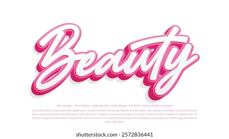 Beauty editable text effect, cute text effect