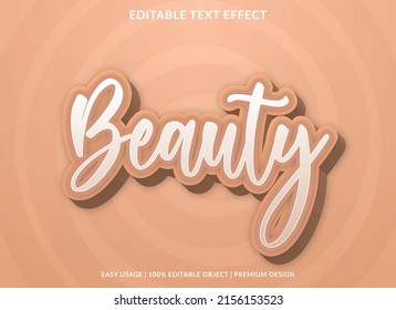 beauty editable text effect template with abstract and modern style use for business logo and brand