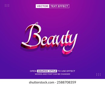 beauty editable text, font effect, 3d text for title