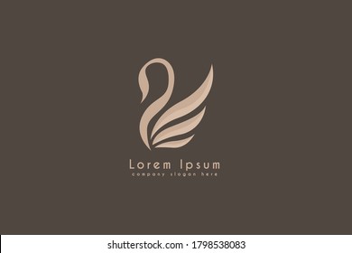 Beauty elegance Swan Logo design. Vector business brand logo element design