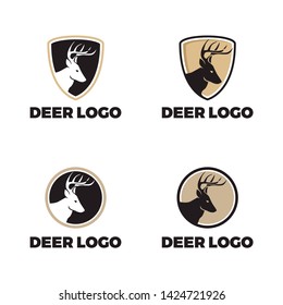 Beauty elegant deer logo design set