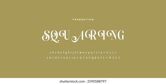 Beauty elegant font alphabet logo. Typography beautiful fashion luxury classic letters serif italic fonts decorative wedding vintage flower logos. vector illustration
