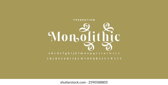 Beauty elegant font alphabet logo. Typography beautiful fashion luxury classic letters serif italic fonts decorative wedding vintage flower logos. vector illustration