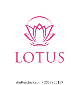 Beauty Elegant Lotus Flower logo design