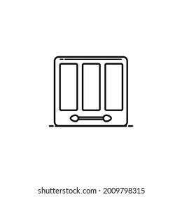 Icono de contorno del delimitador de elementos de belleza