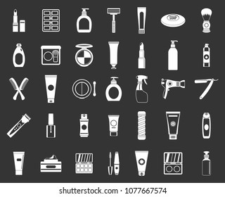 Beauty elements icon set vector white isolated on grey background 