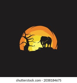 Beauty Elephant in the Sunset logo