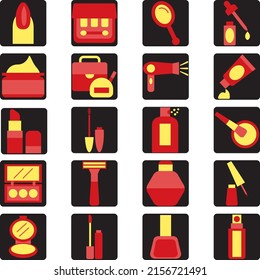 Beauty equipment, illustration, vector on a white background.