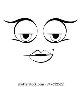 Beauty expression isolated on white background, Vector illustration