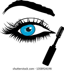 Beauty eye with mascara, vector