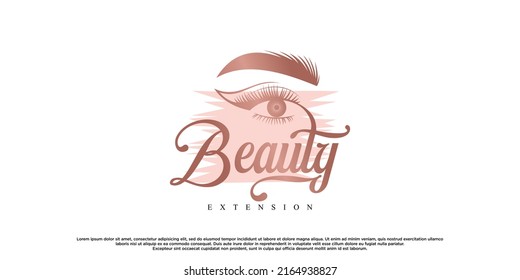 Beauty eyelash extension logo design inspiration with creative modern concept Premium Vector