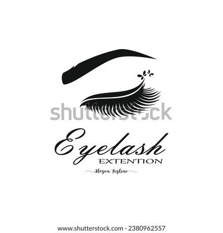 BEAUTY EYELASH EXTENTION DESIGN VECTOR LOGO