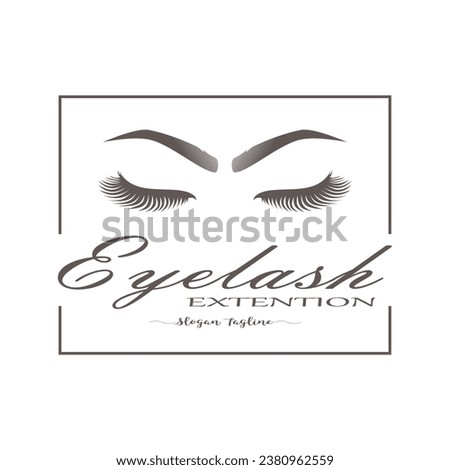 BEAUTY EYELASH EXTENTION DESIGN VECTOR LOGO