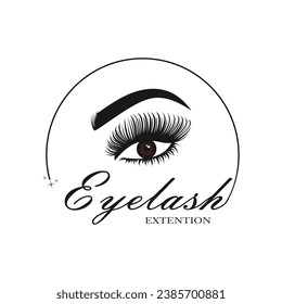 BEAUTY EYELASH EXTENTION LOGO WITH LETTER DESIGN
