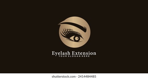 beauty eyelash logo desgin with modern concept premium vektor