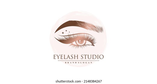 Beauty eyelash logo design Premium Vector