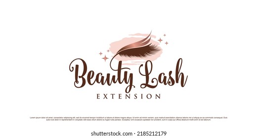 Beauty eyelash logo design for salon with unique concept and creative element Premium Vector