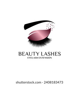 Beauty eyelash logo design for women fashion with creative concept