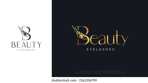 beauty eyelash minimal typography logo design