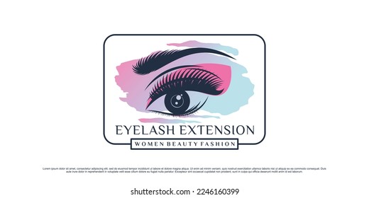 Beauty eyelashes extension logo design for makeup studio with unique concept and creative element