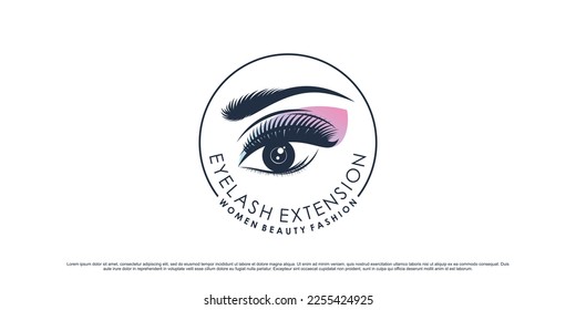 Beauty eyelashes extension logo design for makeup studio with unique concept and creative element