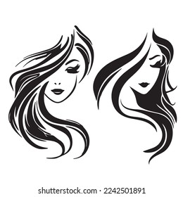 Beauty face abstract logo vector illustration. Vector logo design for beauty salon or hair salon or cosmetic design