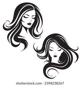 Ilustración vectorial del logotipo abstracto de la belleza. Diseño de logotipo vectorial para salón de belleza o peluquería o diseño cosmético
