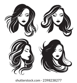 Schönes Gesicht abstrakte Logo, Vektorgrafik. Vektorlogo-Design für Schönheitssalon oder Friseur oder kosmetisches Design