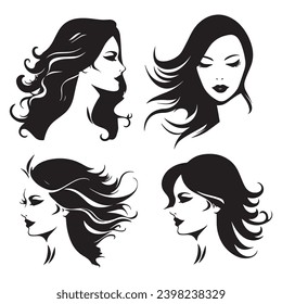 Ilustración vectorial del logotipo abstracto de la belleza. Diseño de logotipo vectorial para salón de belleza o peluquería o diseño cosmético