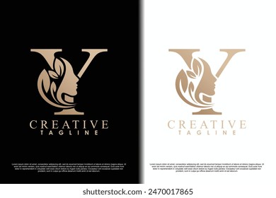 beauty face design with letter y concept design