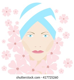 Beauty face with flowers