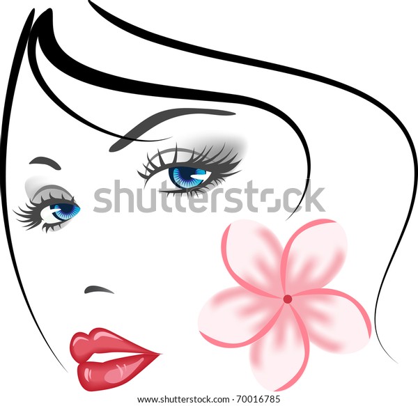 Beauty Face Girl Portrait Elements Design Stock Vector Royalty Free