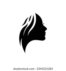 Beauty face girl silhouette vector.