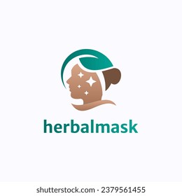 Beauty face herb mask logo design vector. Spa and cosmetic clinic symbol template