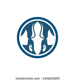 beauty face and leaf logo template