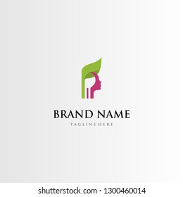 Beauty Face Leaf Nature Abstract Creative Business Skincare Silhouette Logo