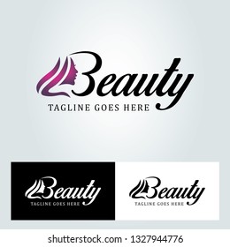 Beauty face logo design concept. Beauty salon icon. Vector illustration