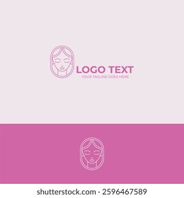 Beauty face logo design template