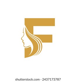 Beauty face logo design vector with letter concept