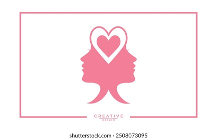  Beauty face logo with flower