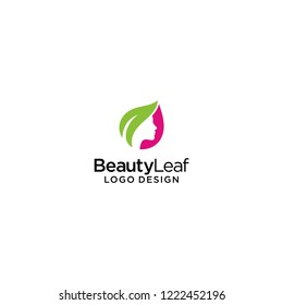 beauty face logo nature leaf vector icon