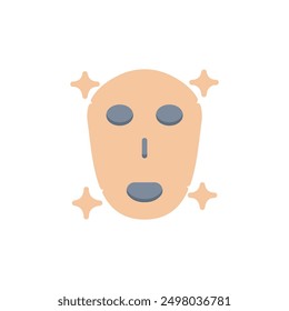 beauty face mask icon flat style