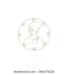 beauty face spa logo, therapy relax, template,herbal