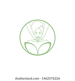 beauty face spa logo, therapy relax, template,herbal