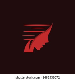 Beauty Face Of Speed Creative Logo